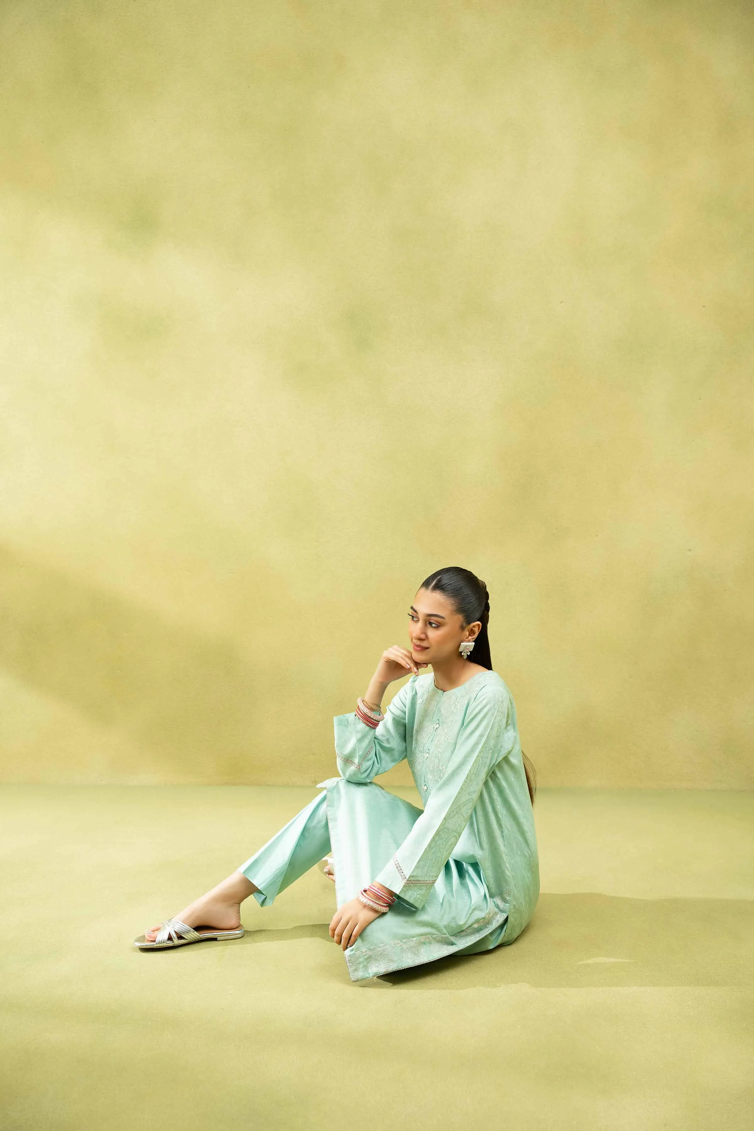 2 Piece - Embroidered Suit - PS25-34
