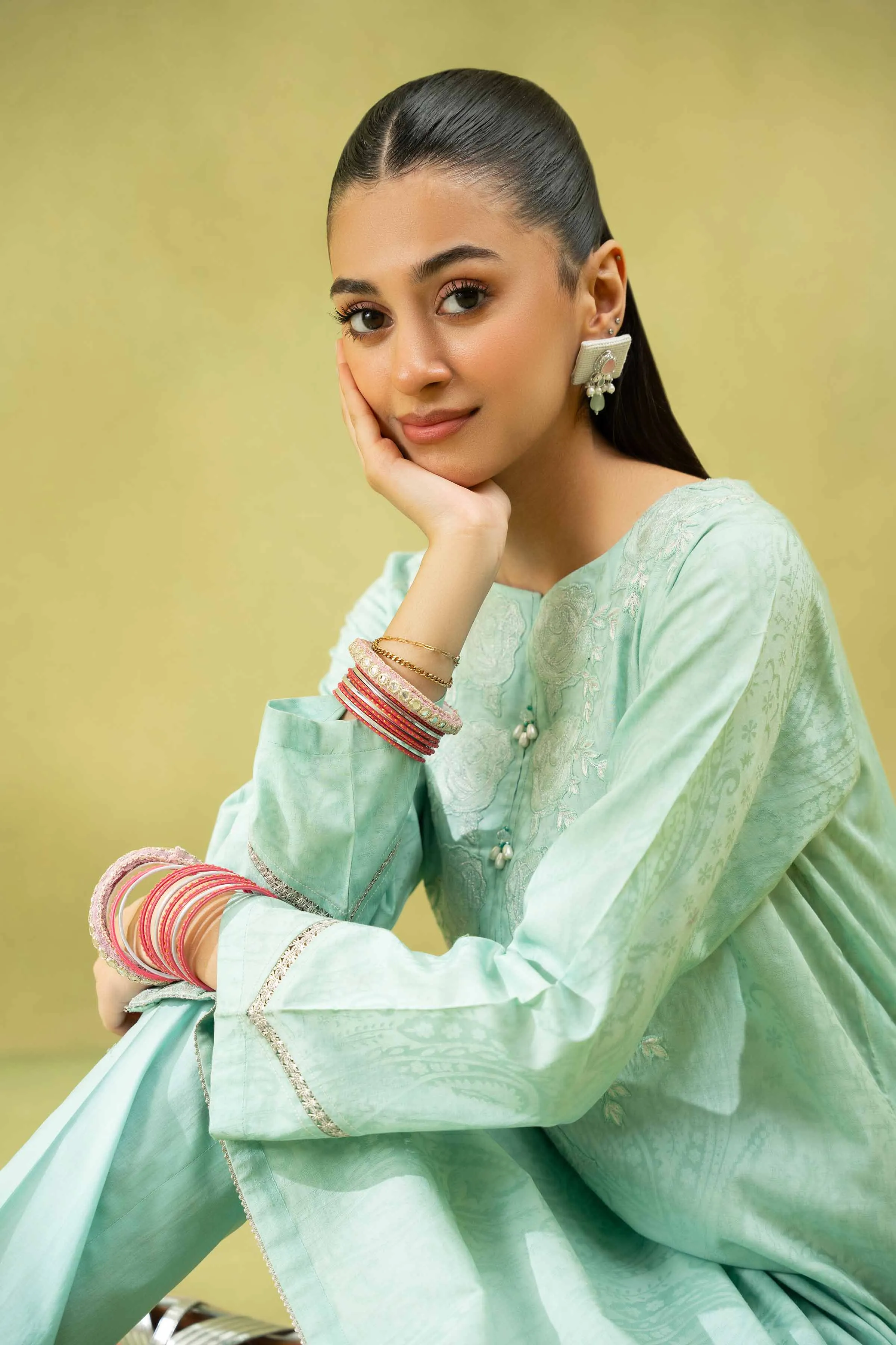 2 Piece - Embroidered Suit - PS25-34