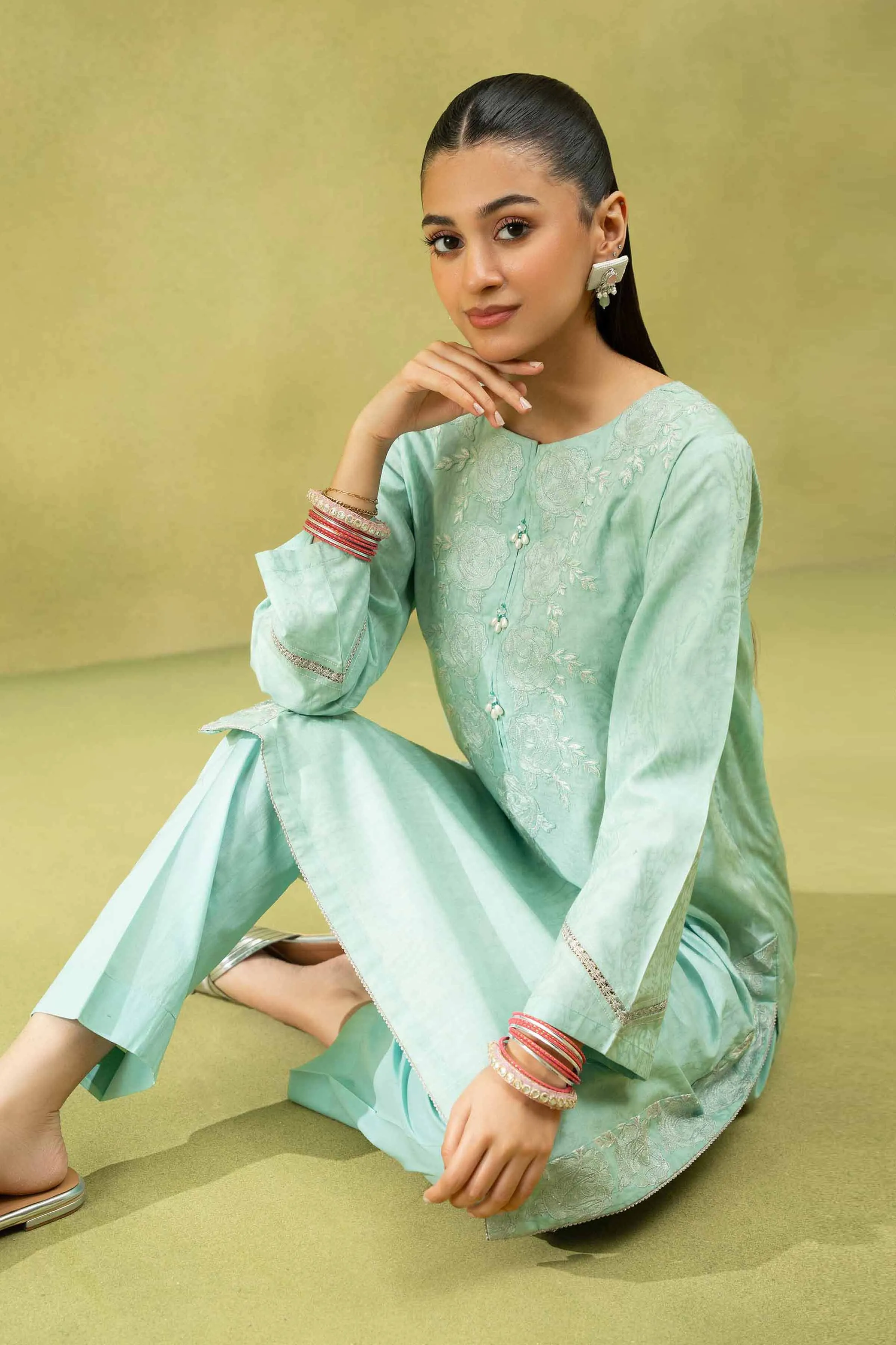 2 Piece - Embroidered Suit - PS25-34