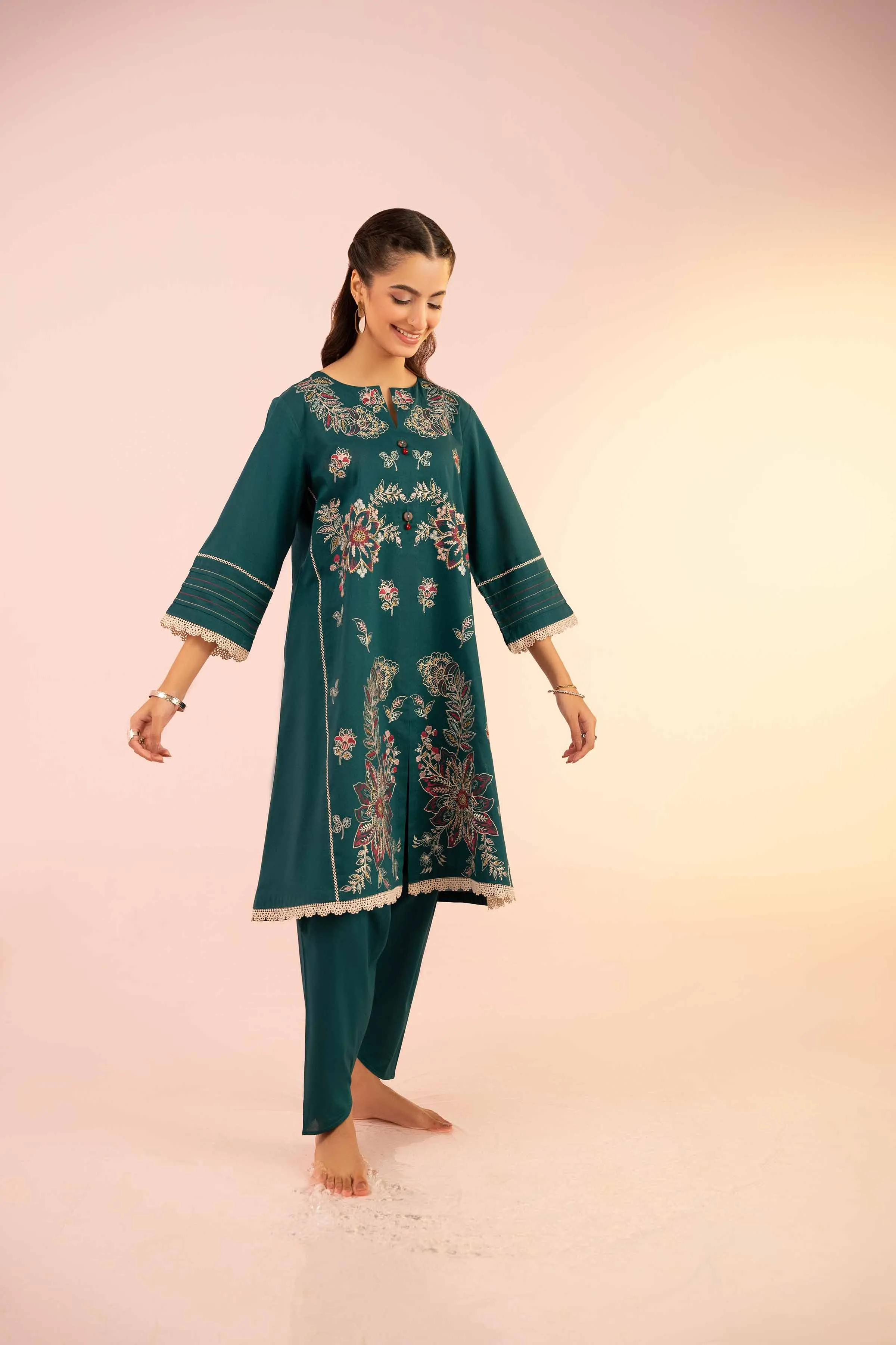 2 Piece - Embroidered Suit - PS25-39