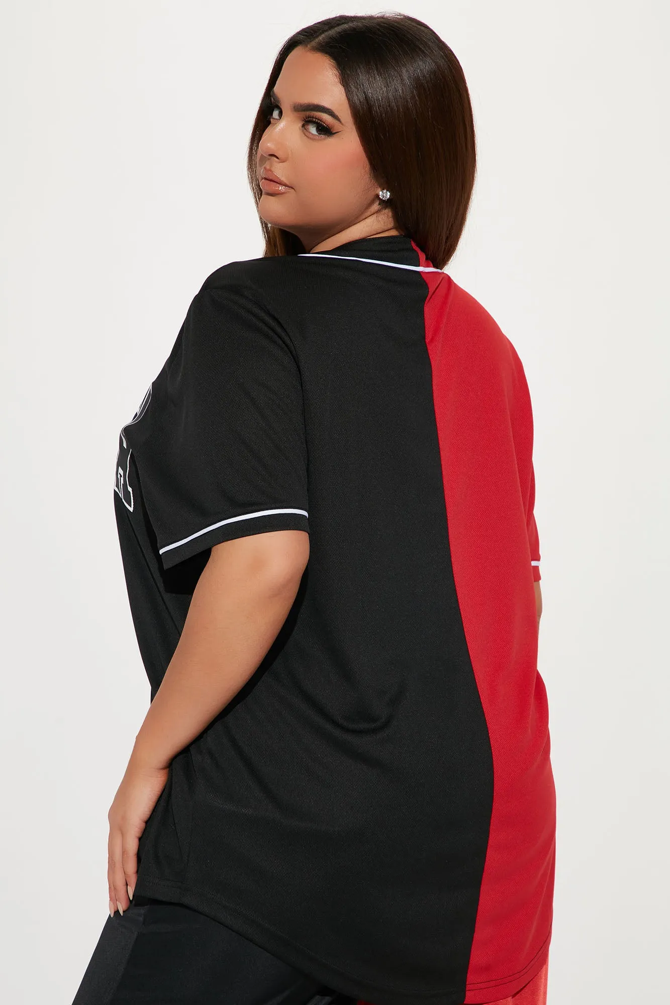 Atlanta Splice Jersey Top - Red/Black