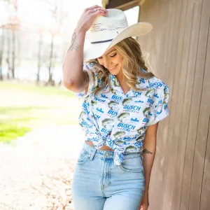 Busch Light Retro Fishing Button Down Shirt
