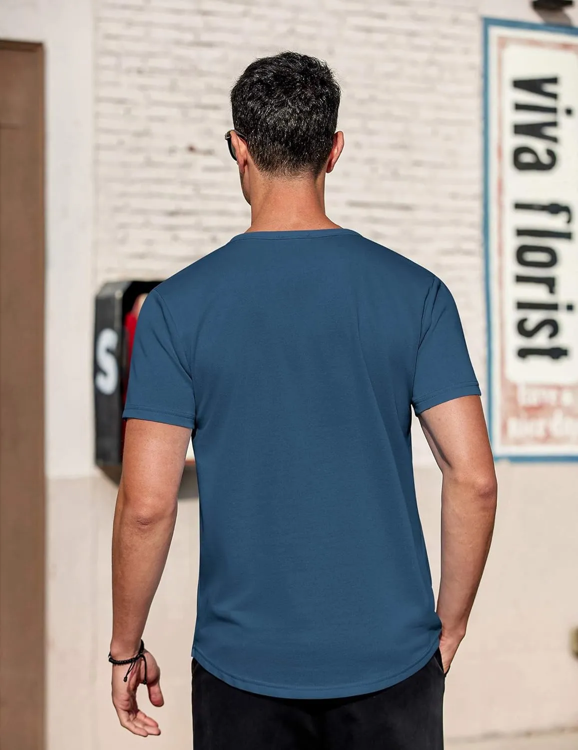 COOFANDY Men's Casual Henley T-Shirts Summer Short Sleeve Cotton Shirts Basic Button Tee Tops