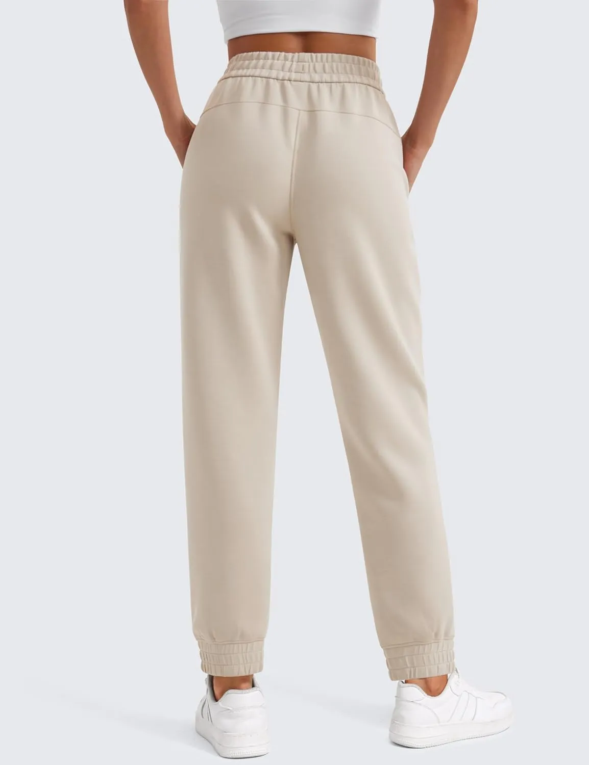 CRZ YOGA SoftAura Sweatpants Women Modal Joggers High Waisted Lounge Travel Casual Sweat Pants with Pockets Cinch Bottom