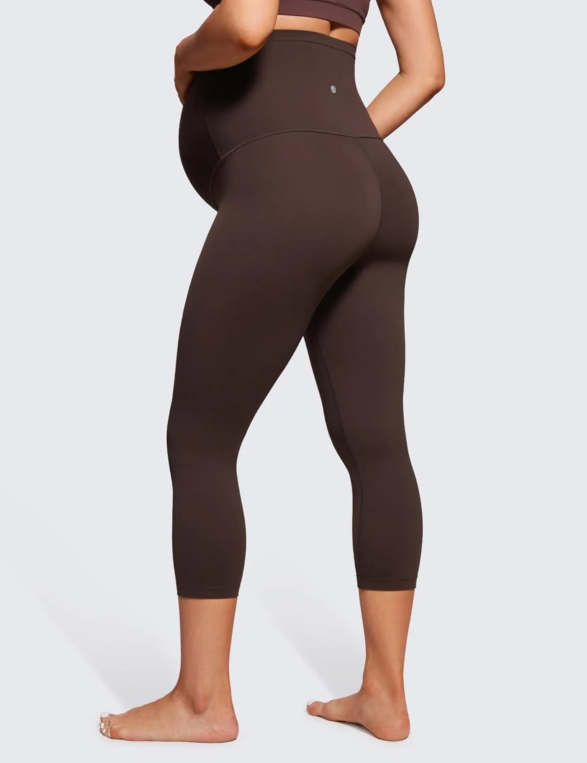 CRZ YOGA Womens Butterluxe Maternity Capris Leggings 21" - Crop Pants Over The Belly Workout Active Yoga Pregnancy Soft