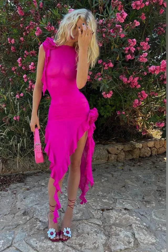 Fanci Club - The Obsession Dress in Hot Pink