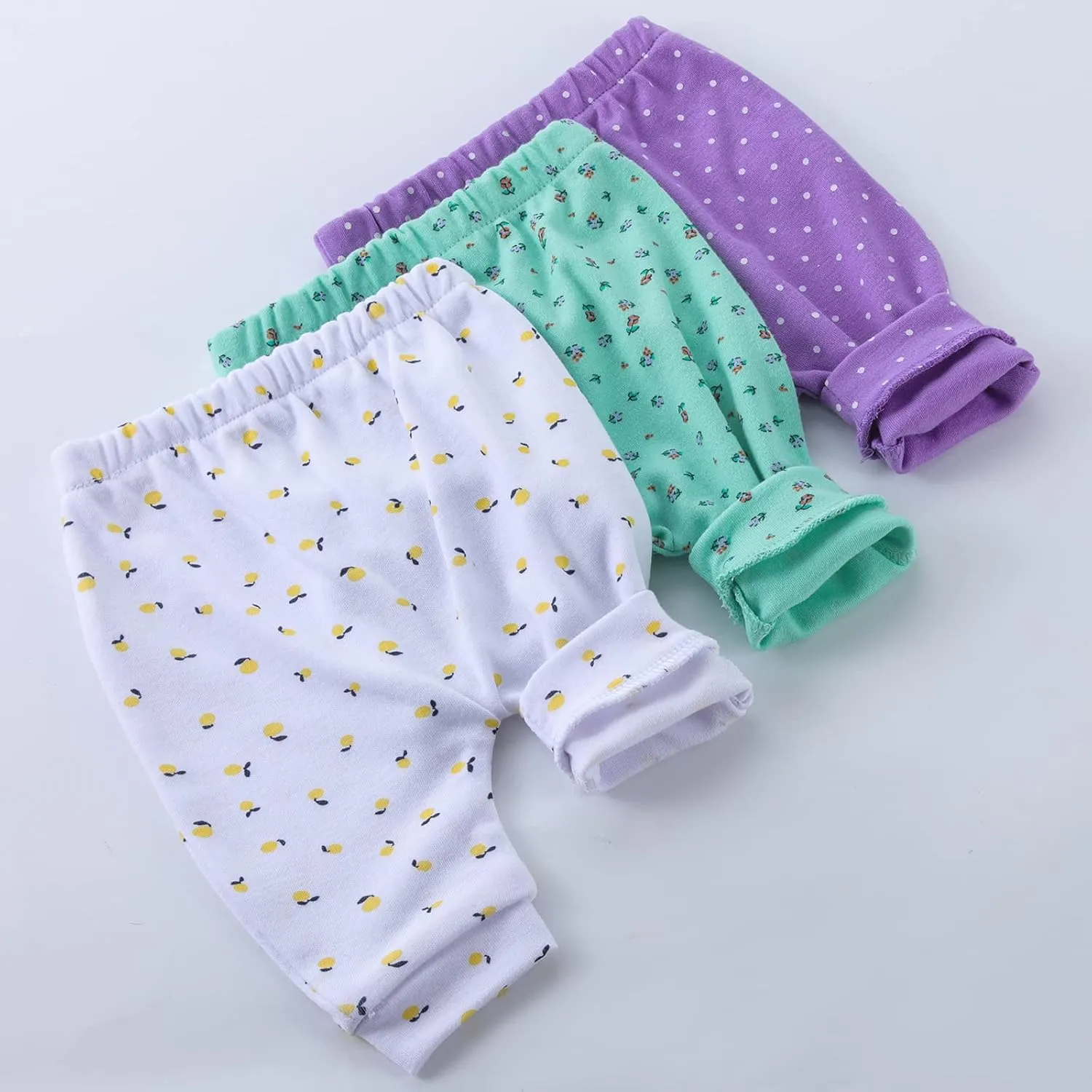 Hakochia Soft and Comfy 100% Cotton Baby Pants for Baby Boys and Girls with Ample Diaper Room 0-12 Months