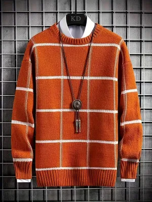 INEVOR | Knitted Mens Sweater with Round Neck