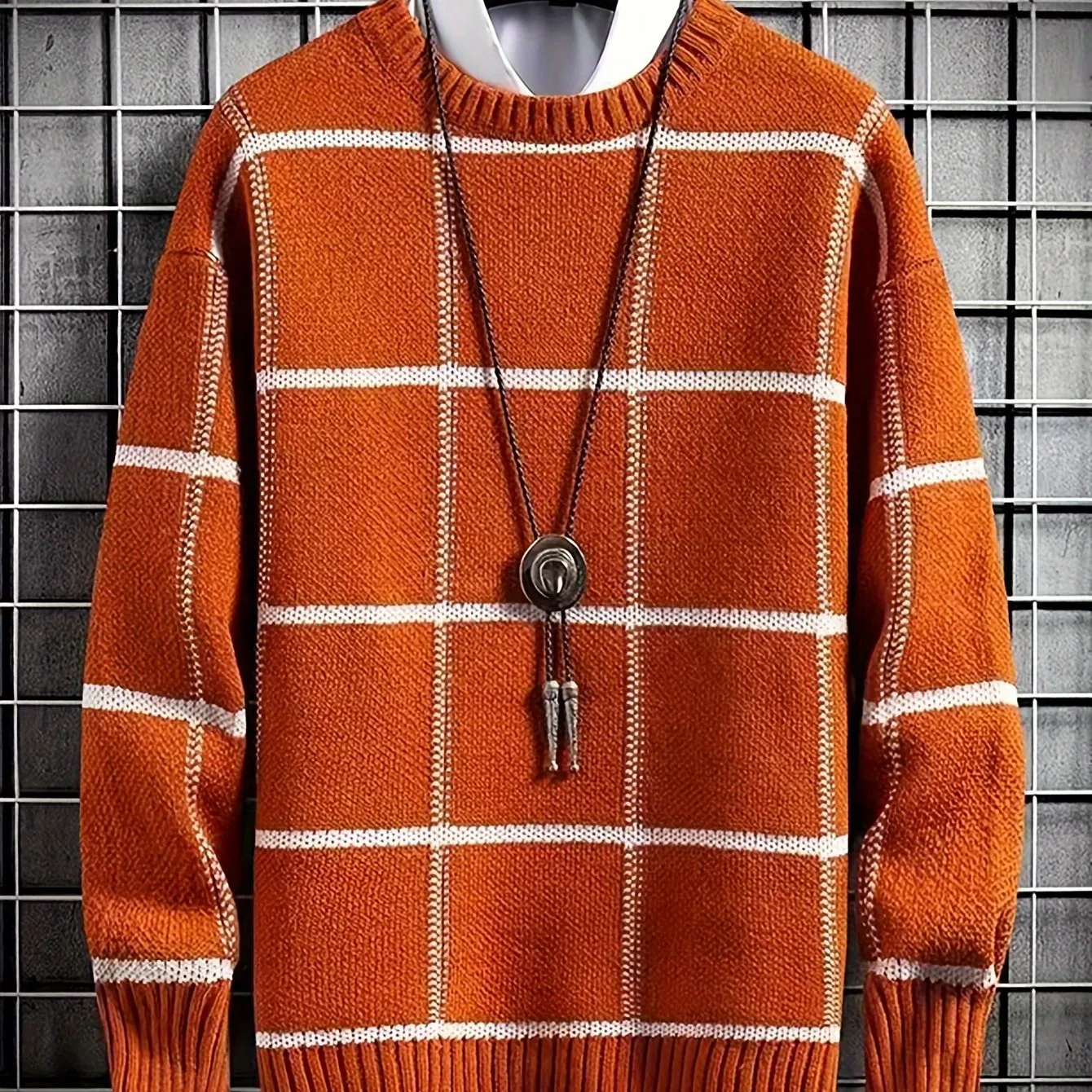 INEVOR | Knitted Mens Sweater with Round Neck