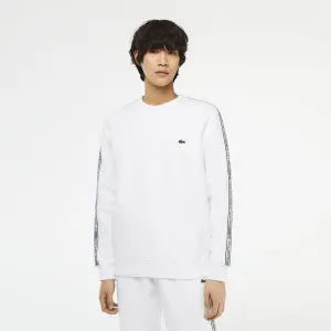 Lacoste Classic Fit Logo Stripe Flannel Jogger Sweatshirt