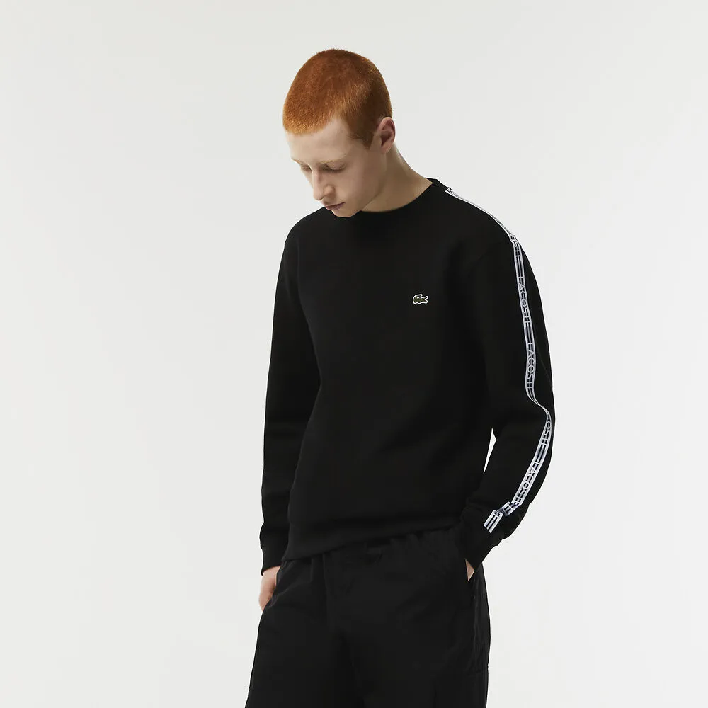Lacoste Classic Fit Logo Stripe Flannel Jogger Sweatshirt