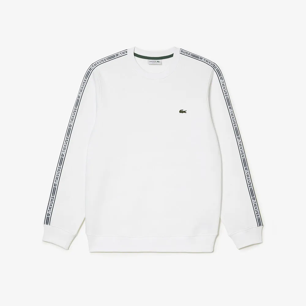 Lacoste Classic Fit Logo Stripe Flannel Jogger Sweatshirt