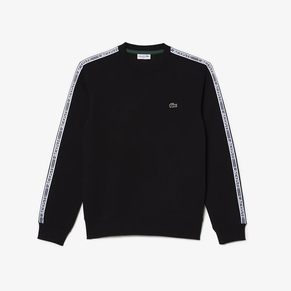 Lacoste Classic Fit Logo Stripe Flannel Jogger Sweatshirt