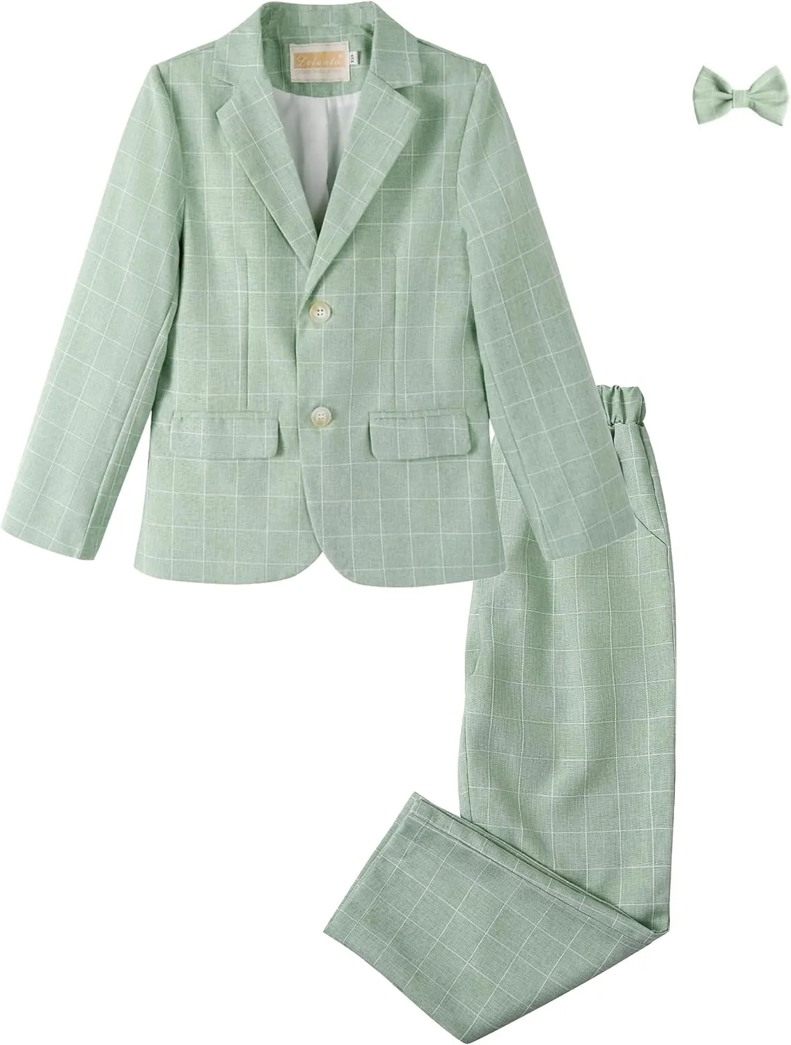 LOLANTA Boys Suit Wedding Ring Bearer Outfit Kids Suit Set, Blazer Pants Bow Tie Dress Clothes Formal Wear
