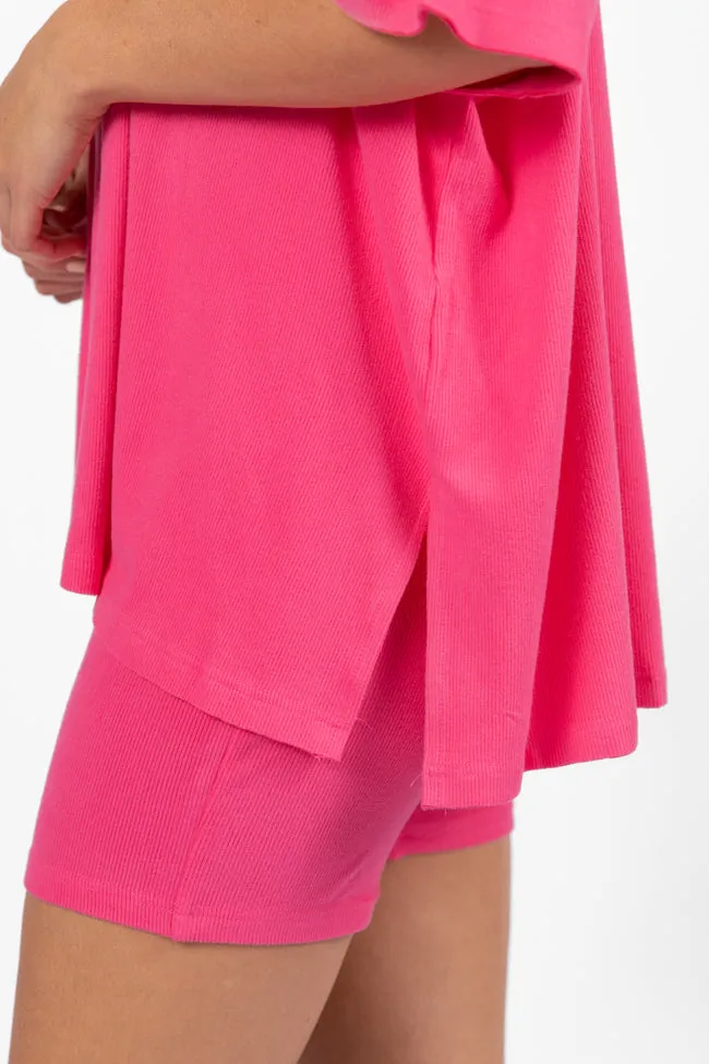 Love Me So Heather Hot Pink Ribbed Knit Set FINAL SALE