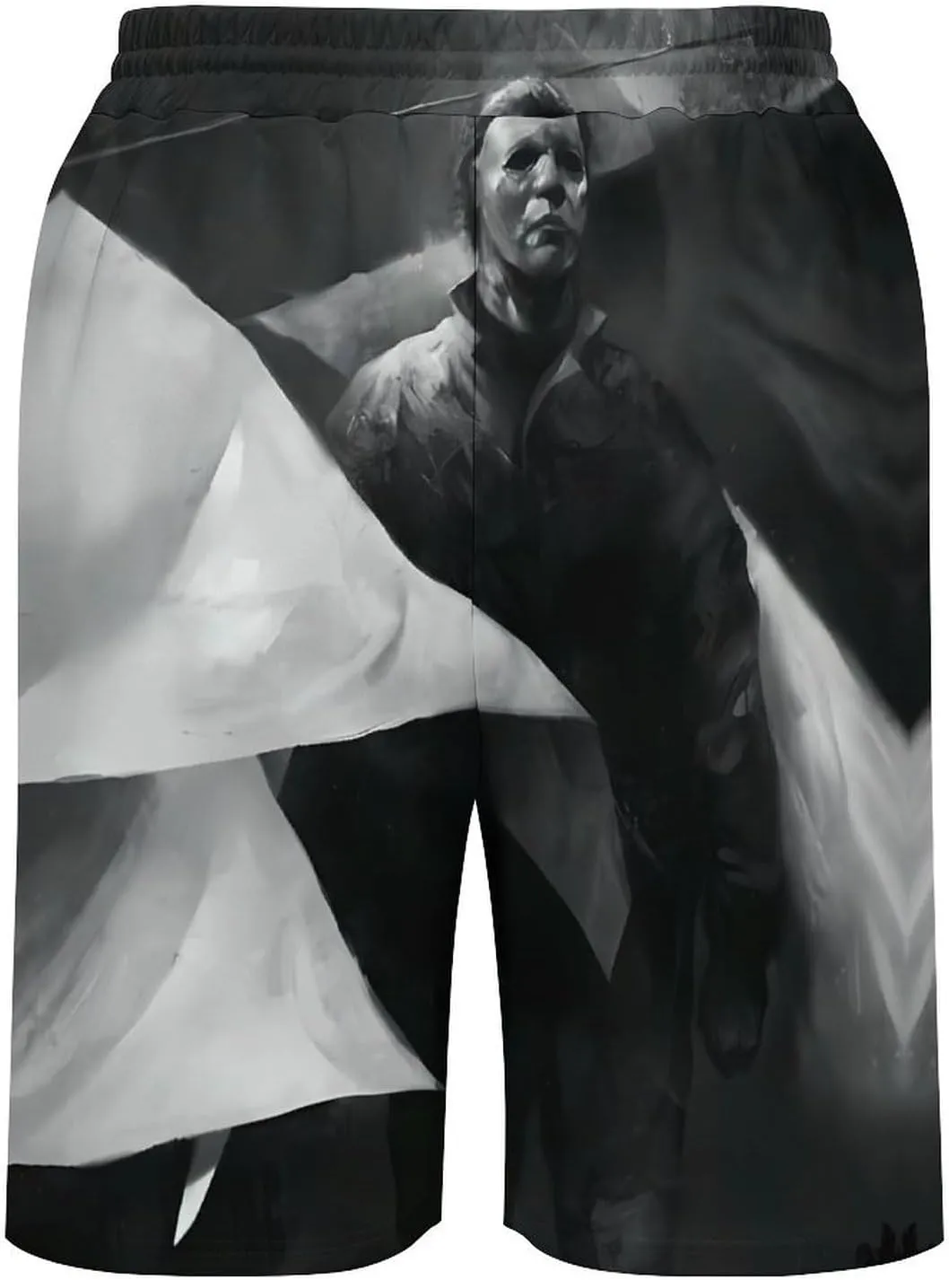 Men's Short Sweatpants Halloween Michael Myers Beachwear Hawaiian Short Pants Swimsuits Beach Shorts with Pockets