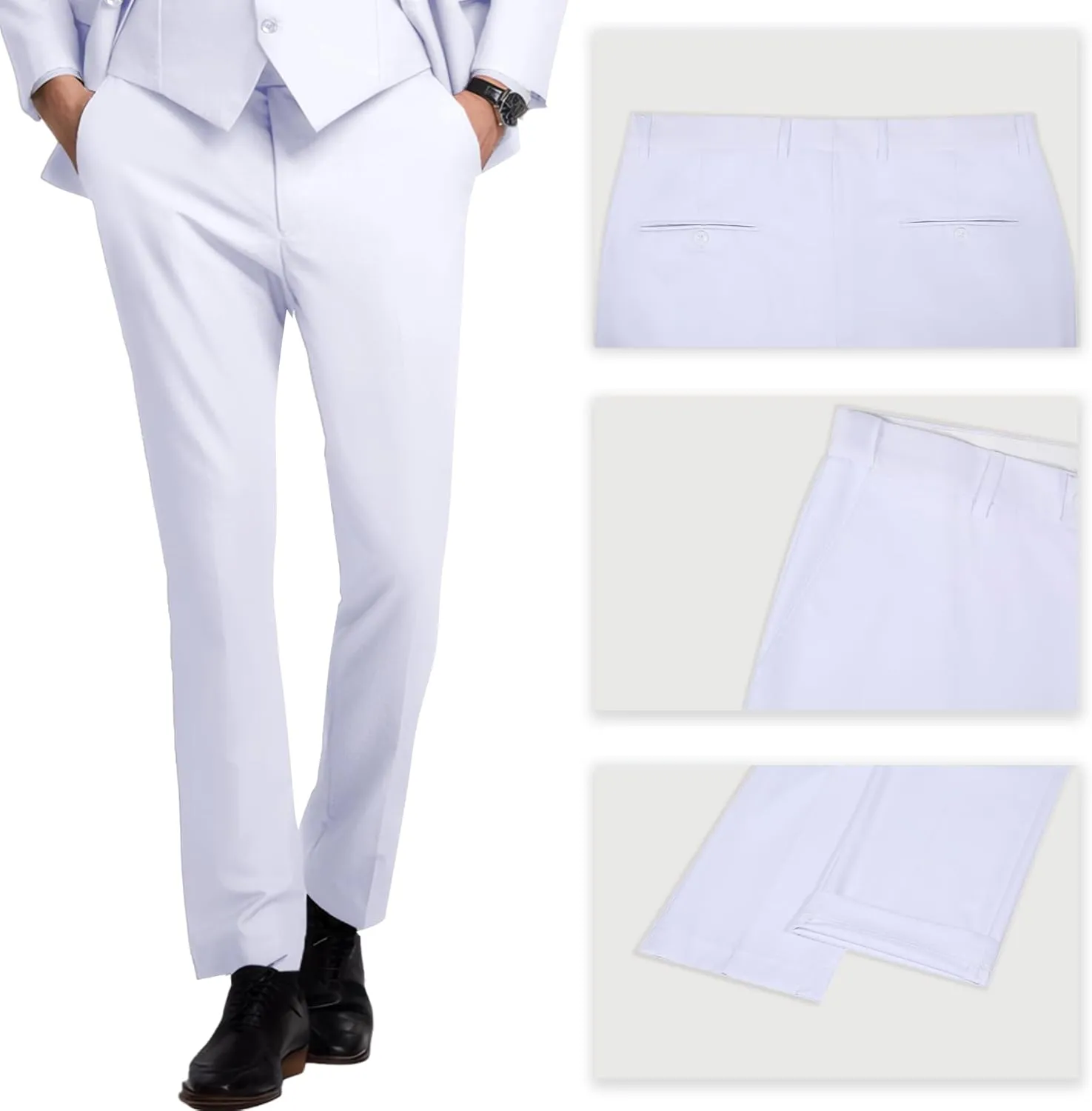 Mens Slim Fit Suit Formal 3 Piece Suit Set Double Breasted Suit Men Wedding Prom Tuxedo Blazer Jacket Vest Pants Set