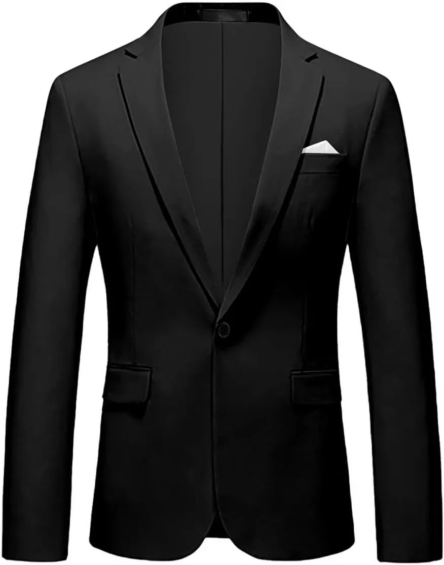 Mens Suits Slim Fit 3 Pieces Suits for Men One Button Solid Tuxedo Blazer Jacket Vest & Pants Set Prom Business Wedding