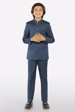 Navy Blue Boys 2PC Prince Coat Suit Set