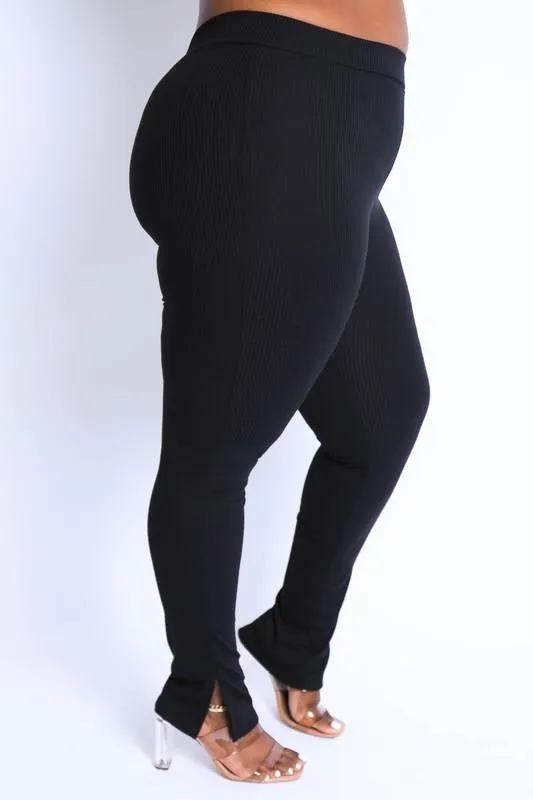 Ribbed Leggings - Black
