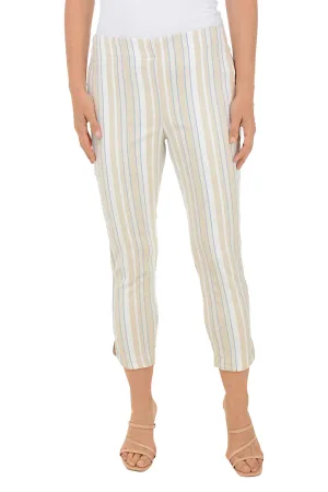 Safari Striped Tulip Hem Capri Pant