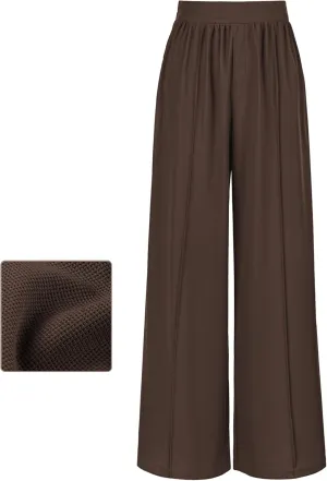 SeSe Code Womens Wide Leg Trousers Pants Waffle Knit Lounge Palazzo Pant High Waisted Casual Slacks with Pockets