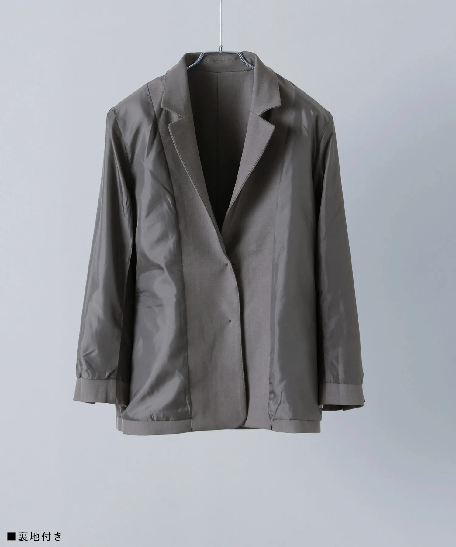 SET UP pants suit Twill single tailored jacket & Tuck wide pants