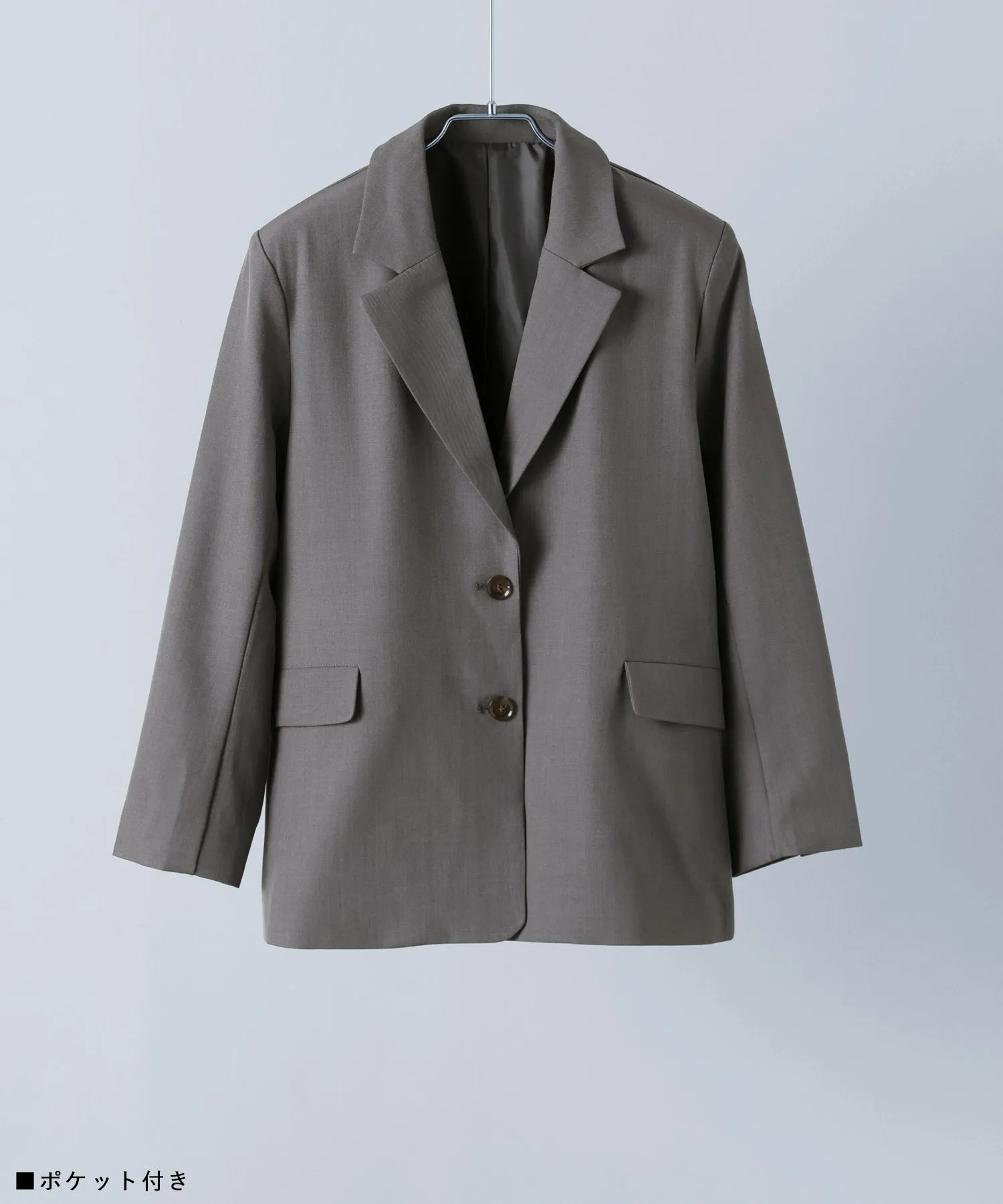 SET UP pants suit Twill single tailored jacket & Tuck wide pants