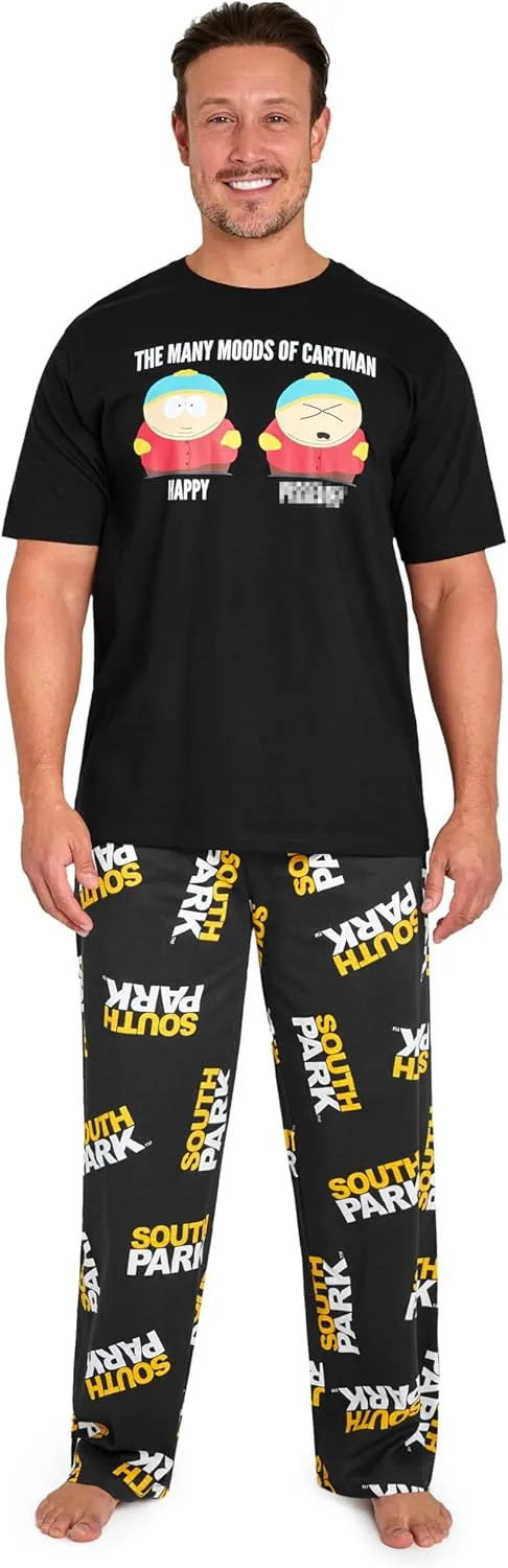 South Park Pajamas for Teens Men T Shirt Long Pants PJs Set Funny Loungewear Gifts