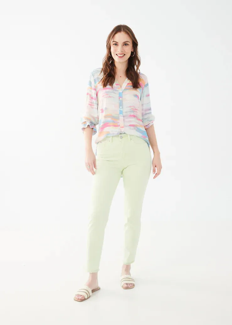 Starla Slit Detail Three Quarter Sleeve Crepe Shirt - FDJ French Dressing 7143493