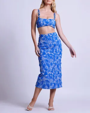 Stretch Jacquard Midi Skirt