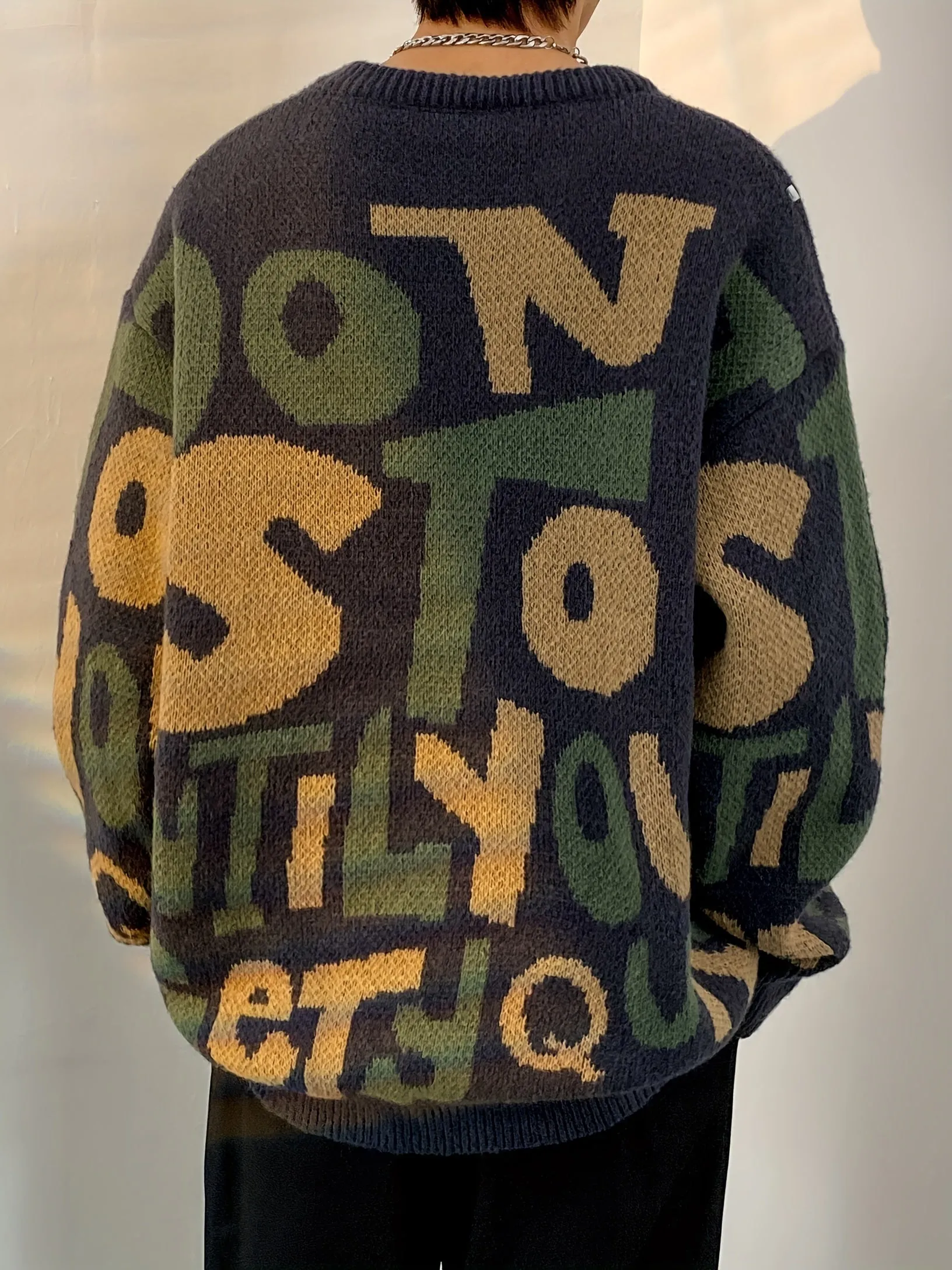 THADIN | Stylish Knitted Mens Sweater with Alphabet Pattern
