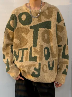 THADIN | Stylish Knitted Mens Sweater with Alphabet Pattern