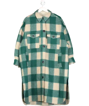 toile Isabel Marant Green Isabel Marant toile Oversize Fontizi Checked Felted Coat Sz0 UK 4