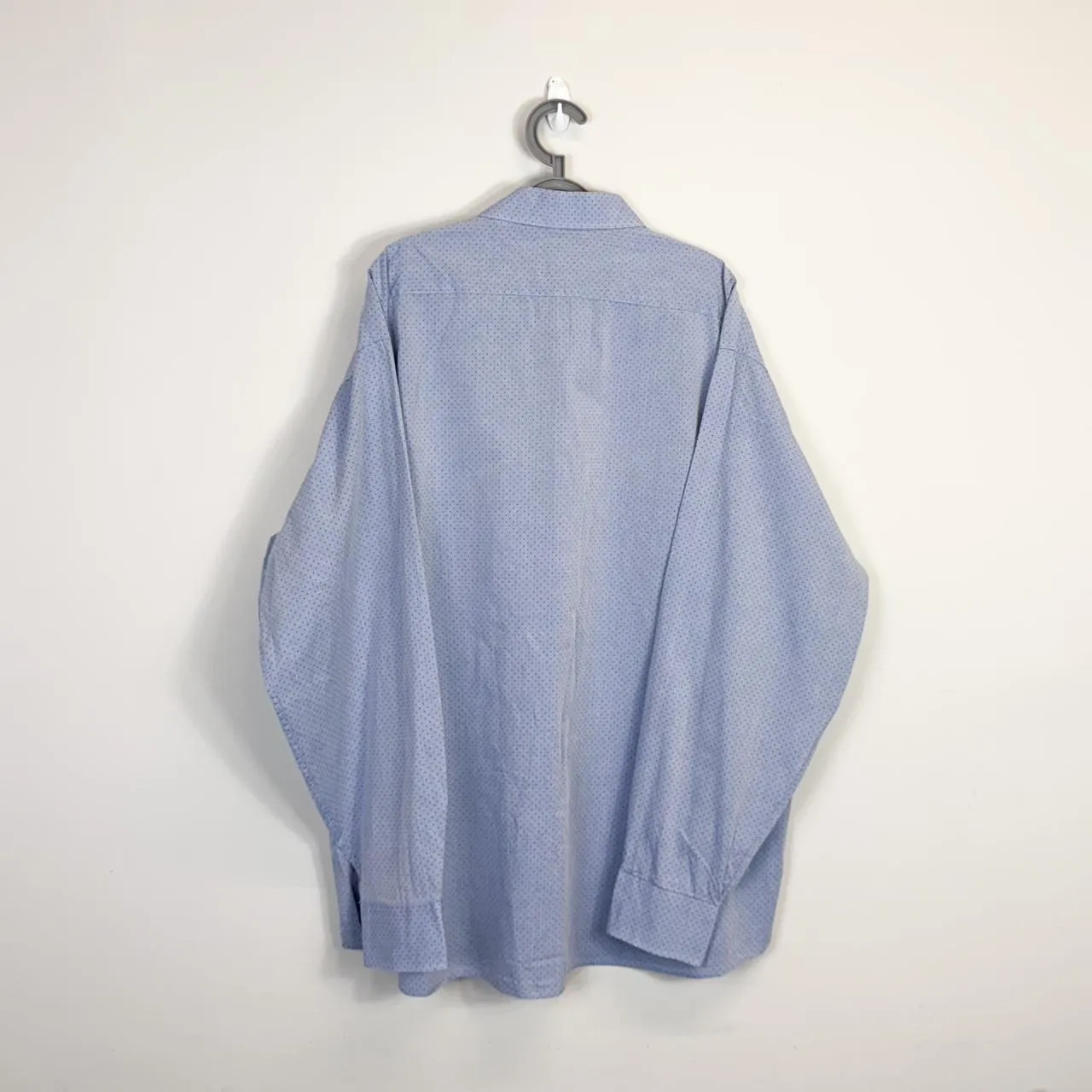Tommy Hilfiger Shirt Mens XL Blue Polka Dot Collared Button Down
