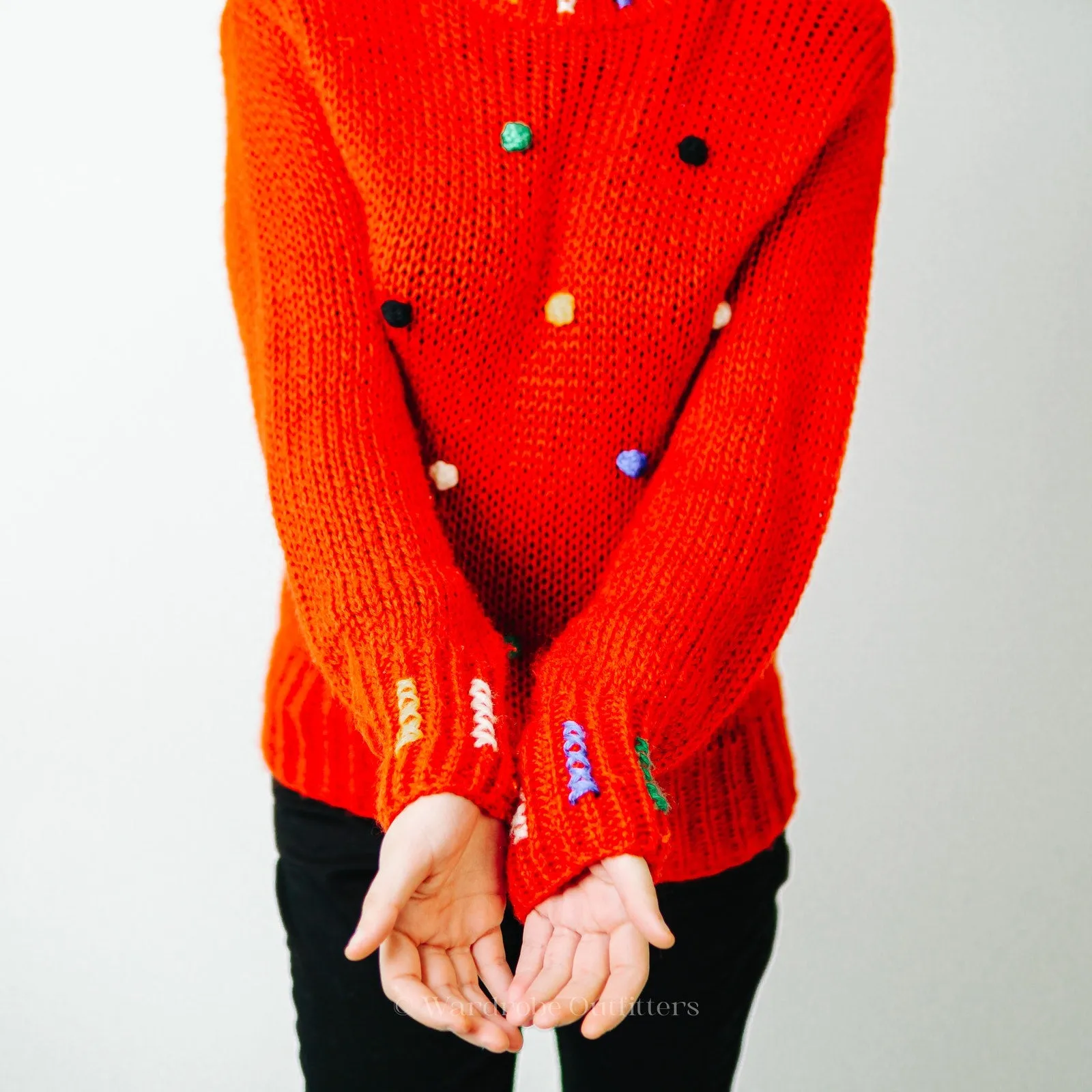 Vintage Knit Polka Dot Sweater - Small