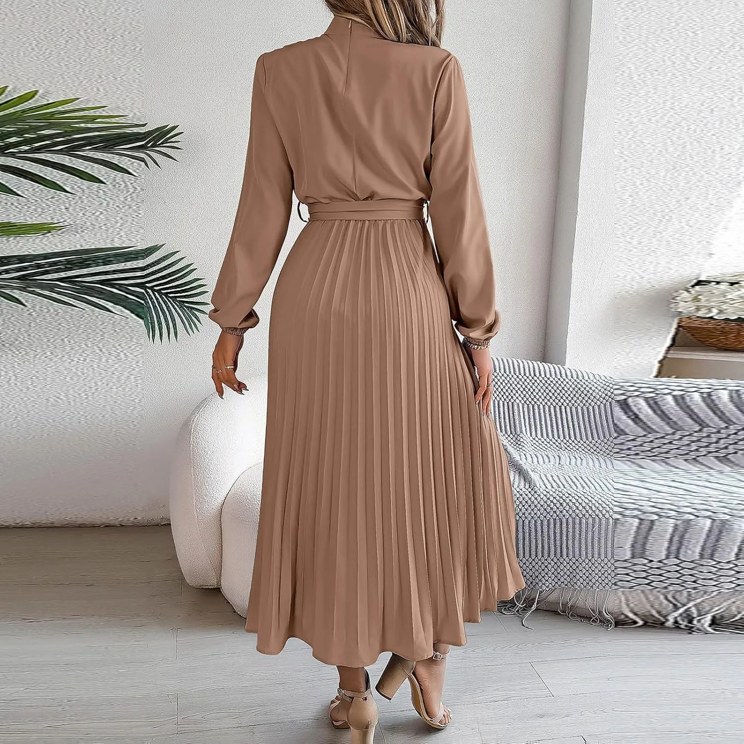 Wedding Guest Dresses for Women Women's Long Sleeve Maxi Dress Flowy Casual Fall A-Line Long Cocktail Tshirt Dress