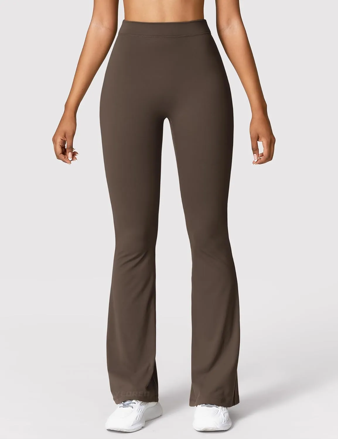 YEOREO Scrunch Flare Leggings Daze V Back Butt Lifting Wide Leg High Waist 31.5" Gym Workout Yoga Pants
